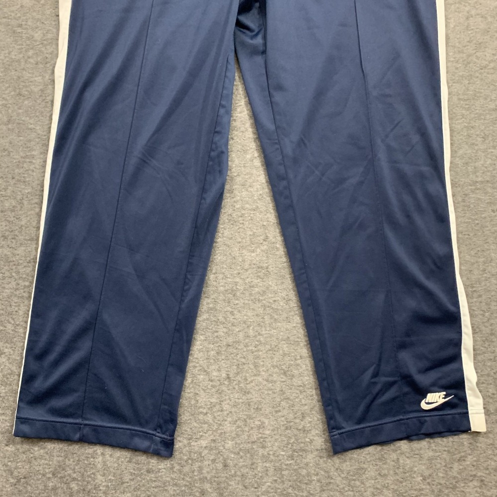 VTG Y2K Nike Track Pants Men's Large Blue White Stripe Embroidered Baggy Loose - Picture 3 of 15